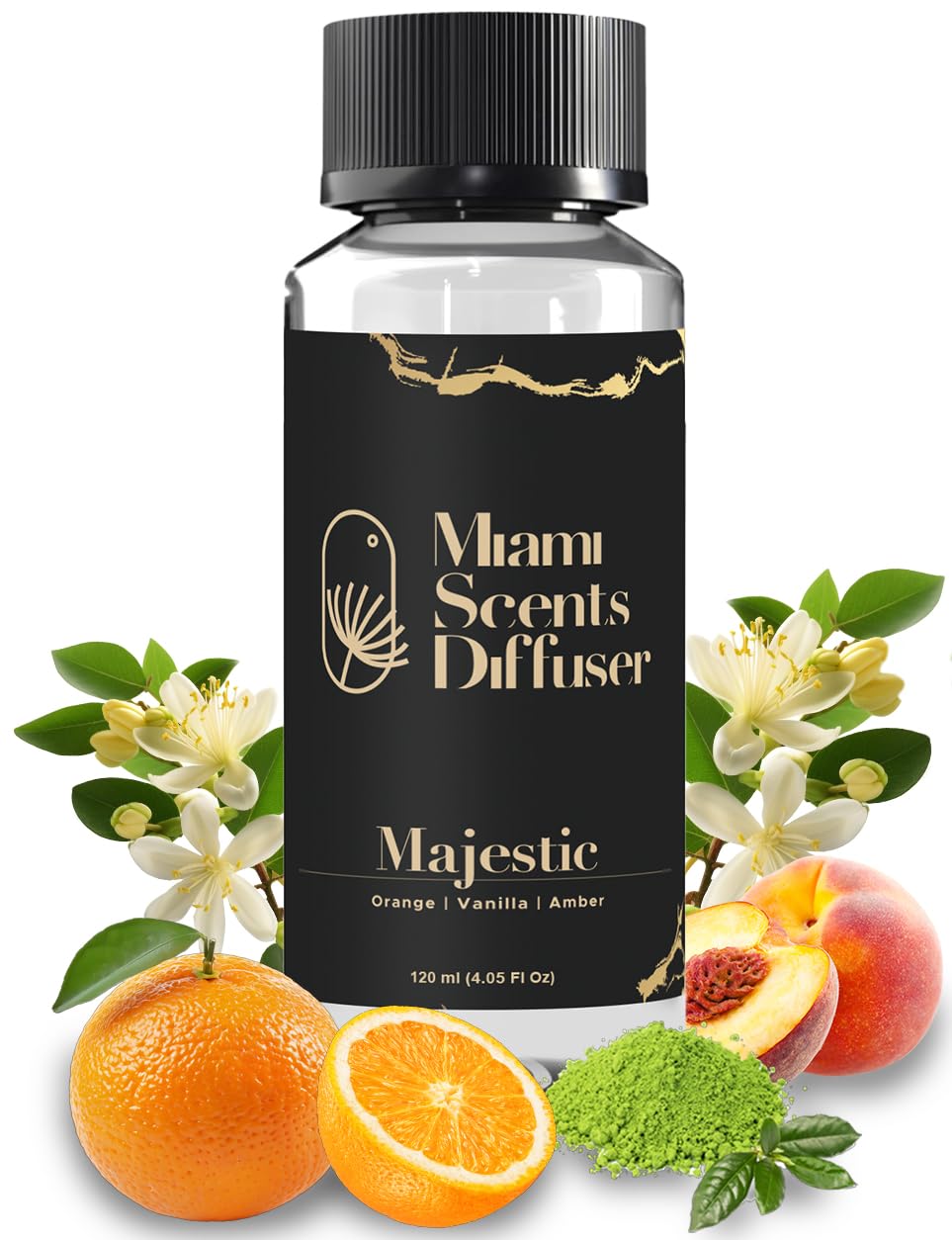 Majestic Scent Inspired by La Réserve Paris Hotel 4 Fl Oz - 120 ml Essential Oils Aroma for Home Office Business Diffuser Luxury Fragance Refill Aromatherapy Fresh Blend of Orange Vanilla and Amber.
