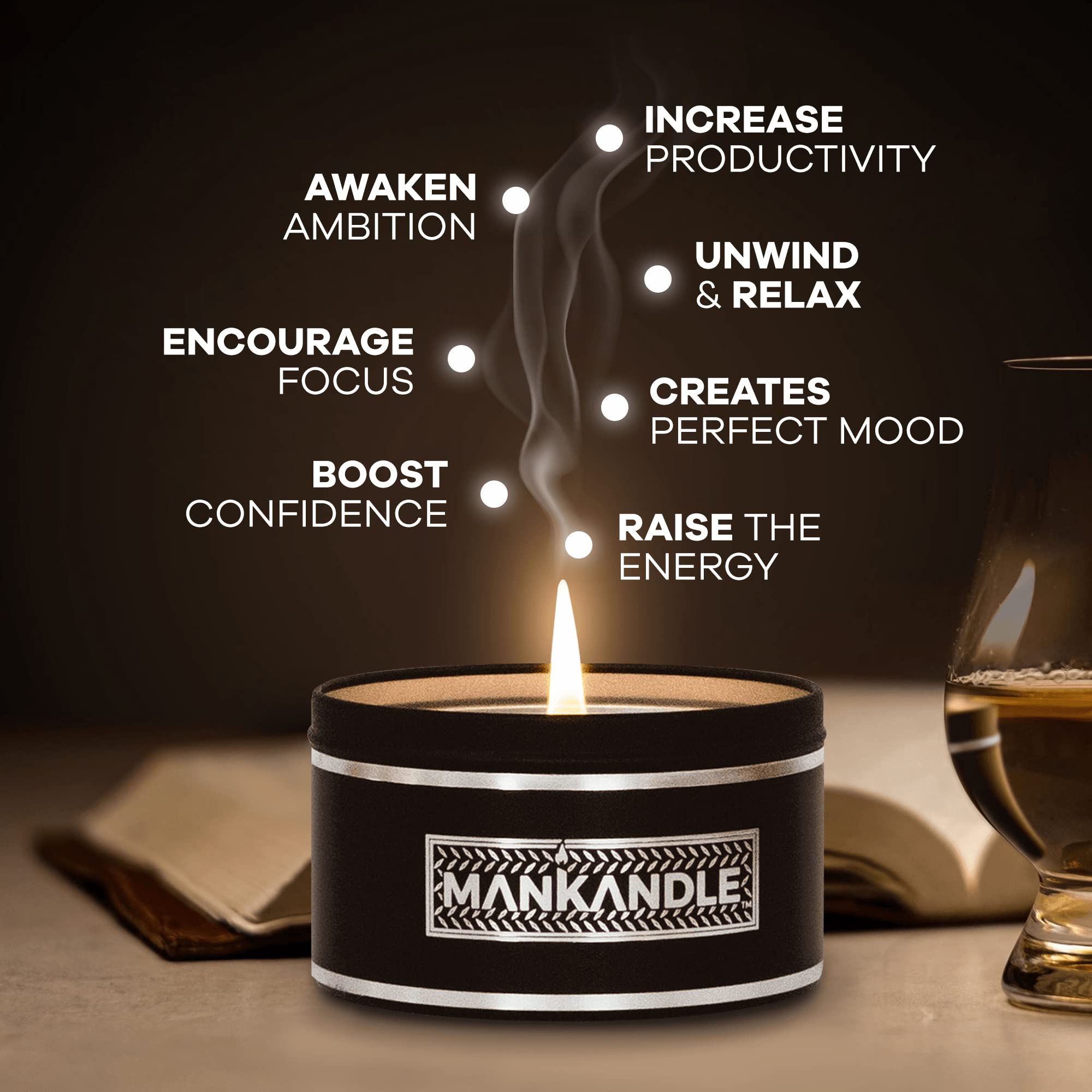 Majestic Zen Premium Scented Candles Gift Set for Men | 6-Pack Soy Wax Candles | Relaxing Masculine Scents