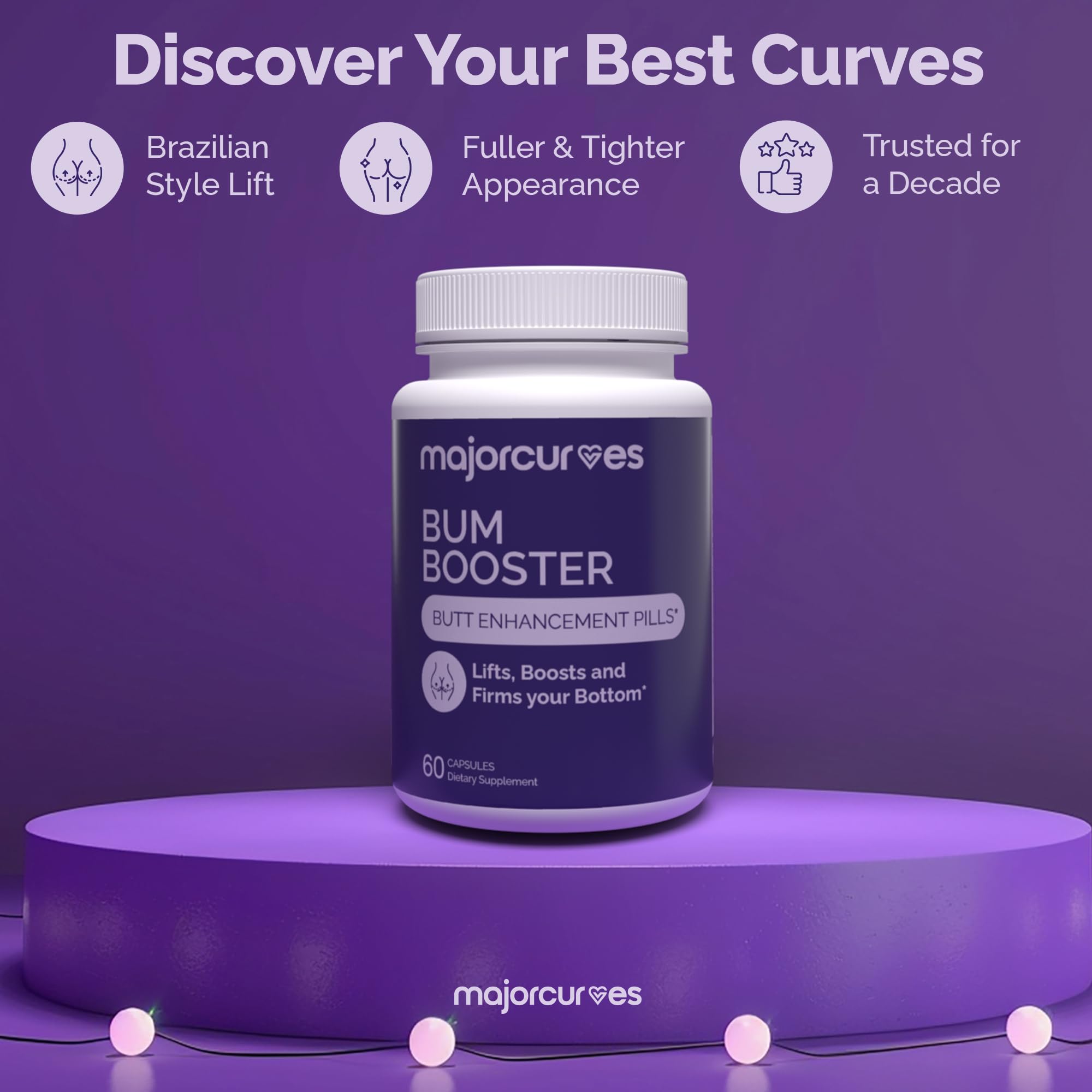 Major Curves Bum Booster Pills – Butt Enhancement for Women & Curvy Glutes