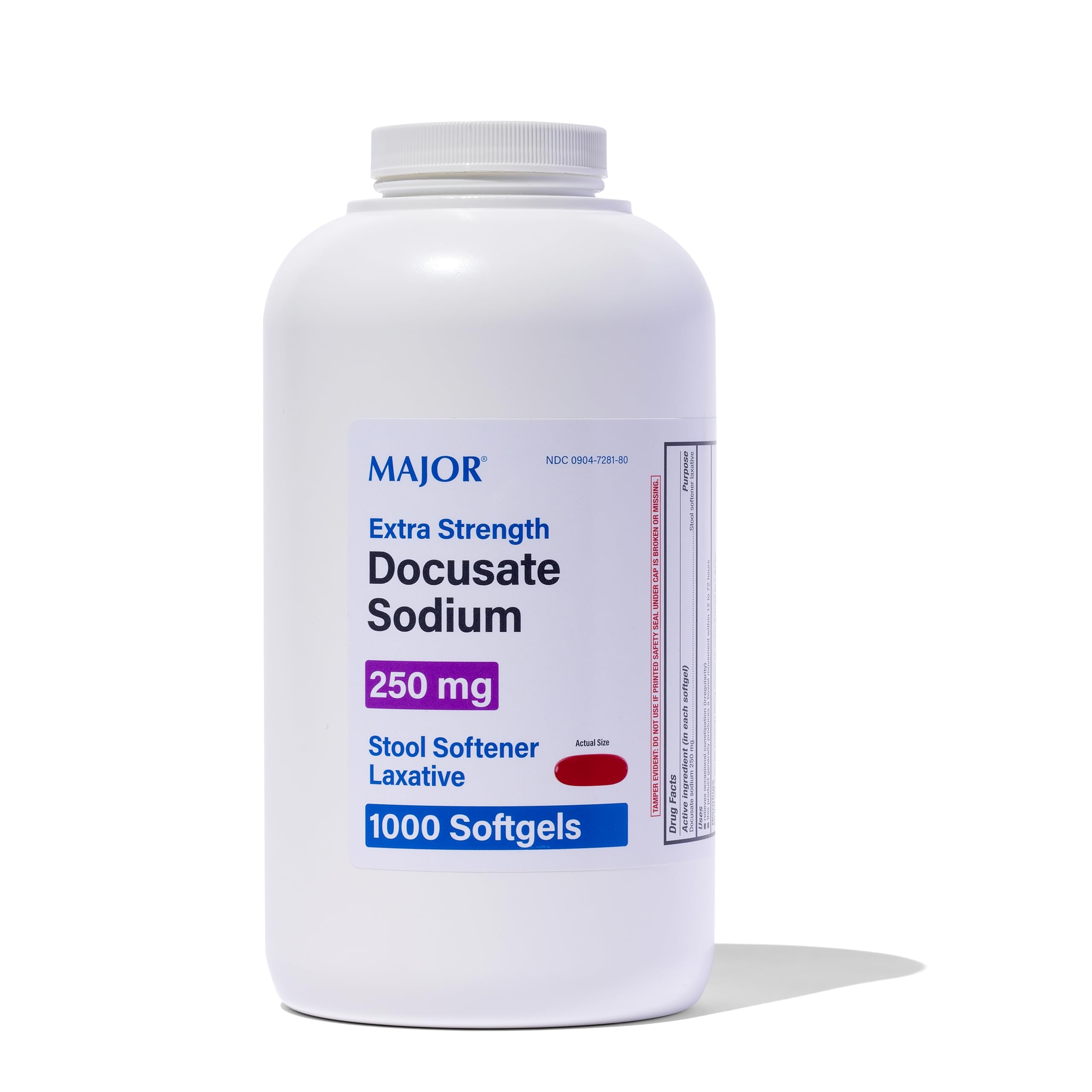 Major Docusate Sodium 250 mg Extra Strength Stool Softener | Gentle Relief