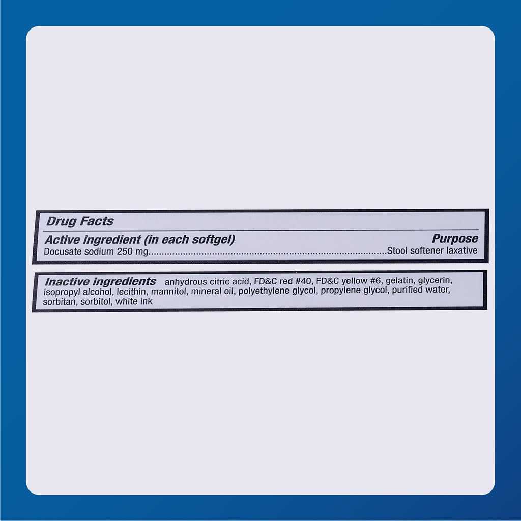 Major Docusate Sodium 250 mg Extra Strength Stool Softener | Gentle Relief