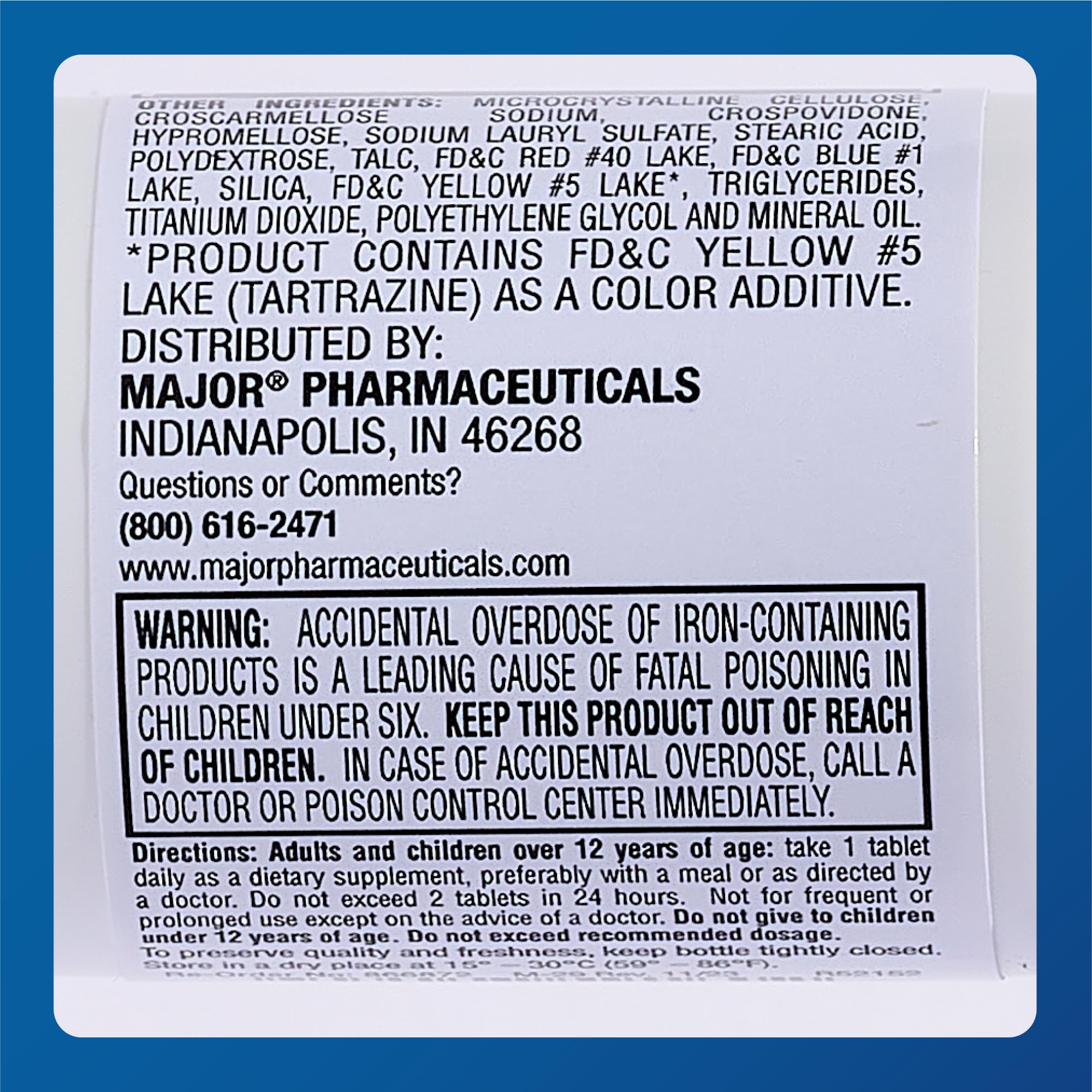 Major Ferosul Ferrous Sulfate 325mg – 65mg Elemental Iron | Iron Supplement (4 Pack, Green)