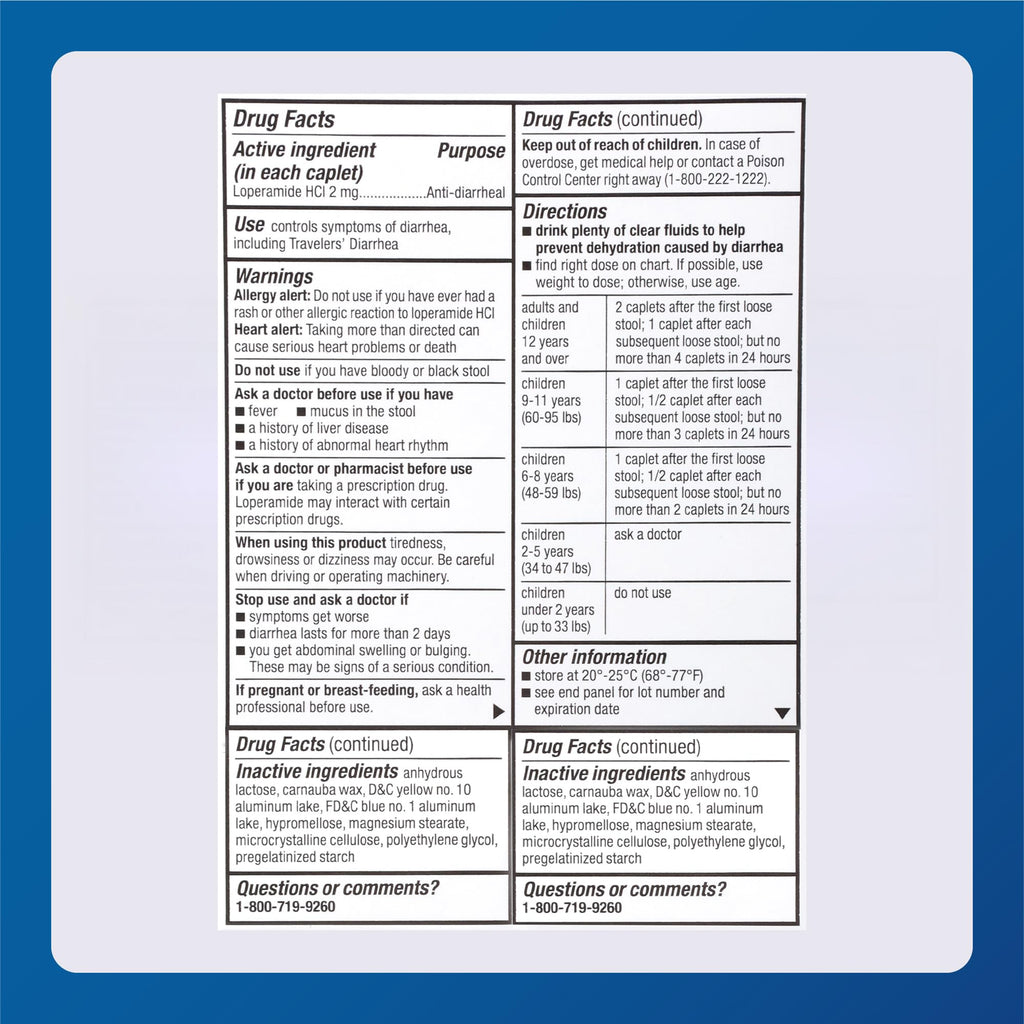 MAJOR Loperamide Hydrochloride 2 mg Anti-Diarrheal Tablets – 24 Caplets