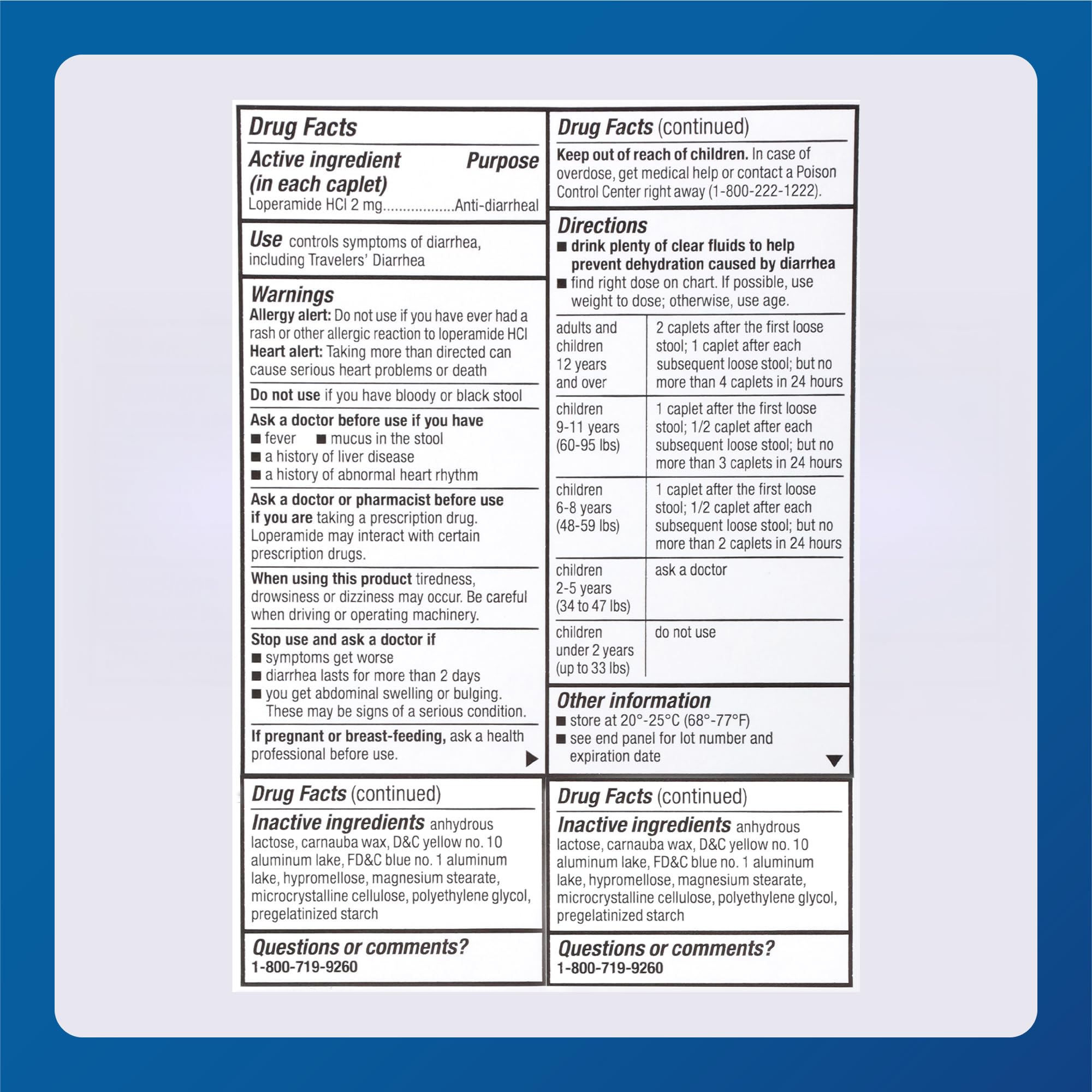 MAJOR Loperamide Hydrochloride 2 mg Anti-Diarrheal Tablets – 24 Caplets