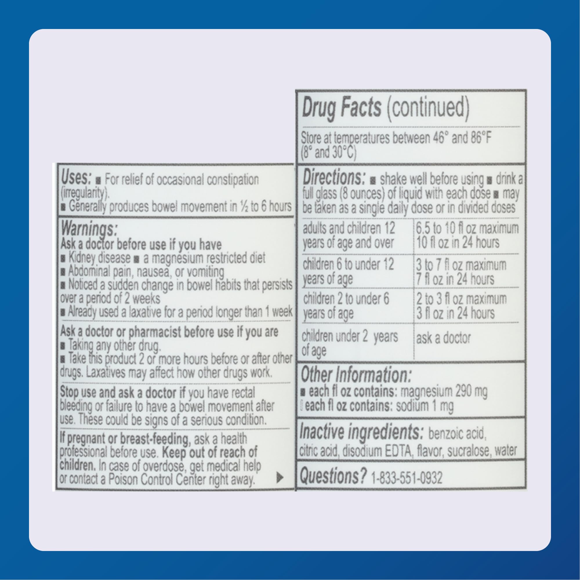 Major Magnesium Citrate Saline Laxative – Lemon Flavor, 10 fl oz (3 Pack)