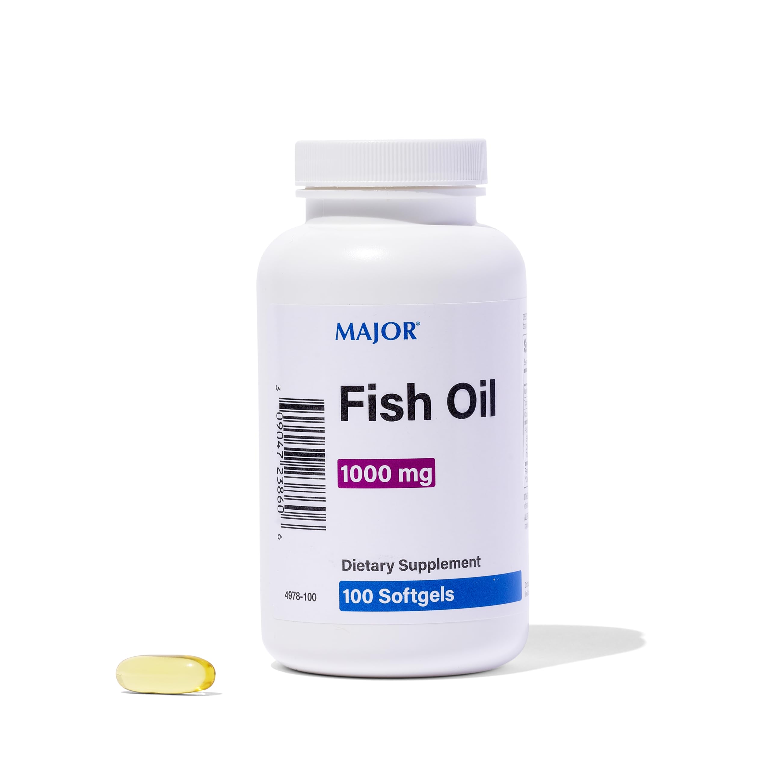 MAJOR Omega-3 Fish Oil 1000mg - 100 Softgels (1-Pack) | Dietary Fish Oil Supplement
