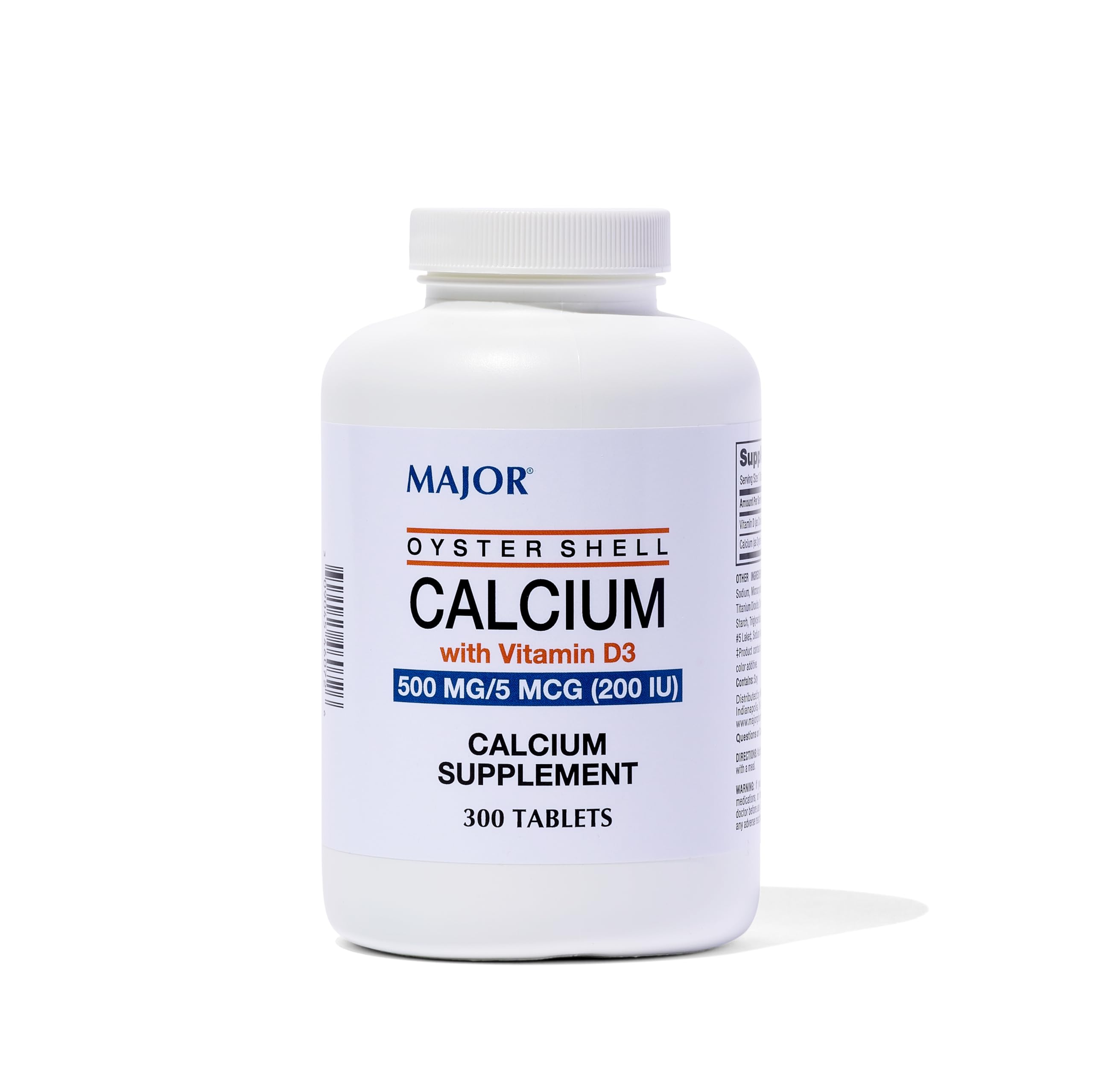Major Oyster Shell Calcium 500 mg with Vitamin D3 (200 IU) – 300 Tablets