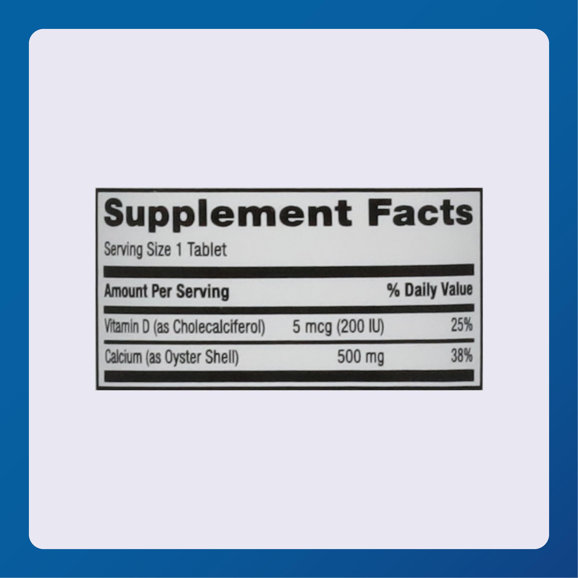 Major Oyster Shell Calcium with Vitamin D3 500 mg / 200 IU – 60 Tablets