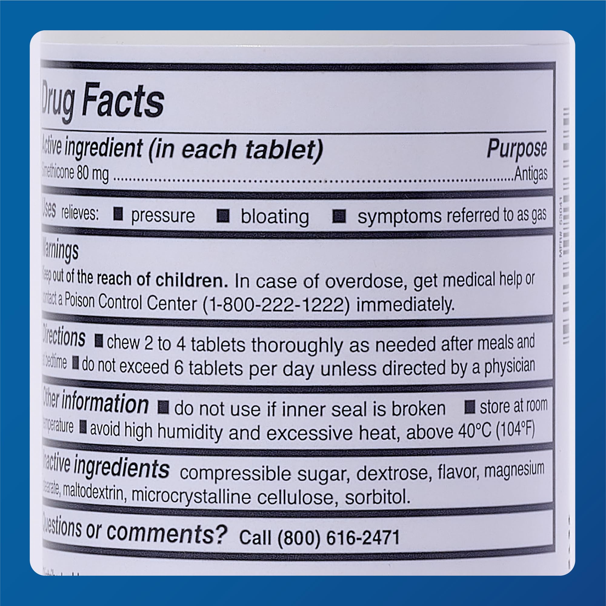 MAJOR Simethicone Gas Relief 80 mg - Chewable Gas Relief Tablets (100 ct)