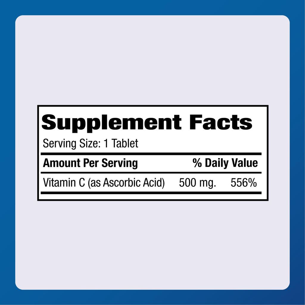 Major Vitamin C 500 mg Ascorbic Acid Tablets – 1000 Count | Vitamin C