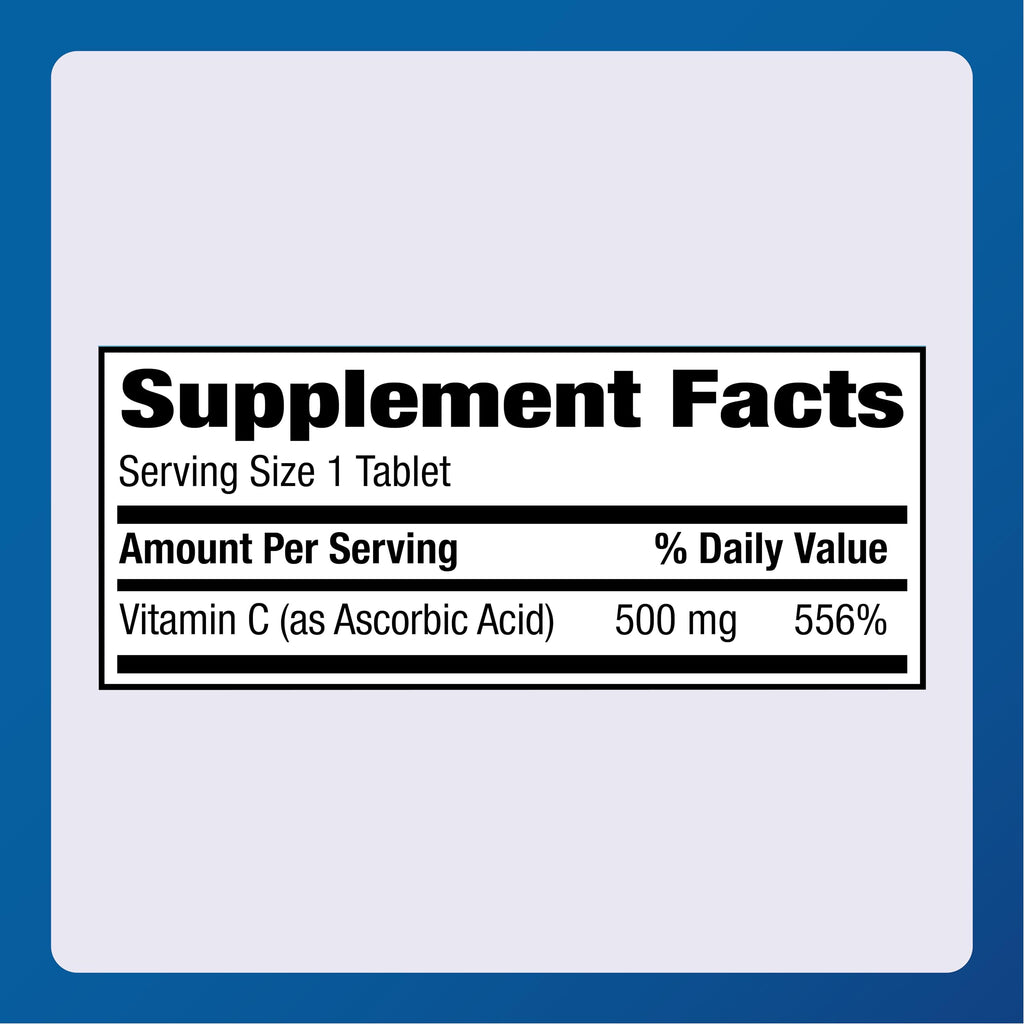 Major Vitamin C 500 mg Tablets (Ascorbic Acid) – 300 Count – Dietary Supplement | 1 Pack