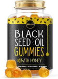MAJU Black Seed Oil Gummies with Honey – 90ct, 500mg BSO | Cold-Pressed Nigella Sativa