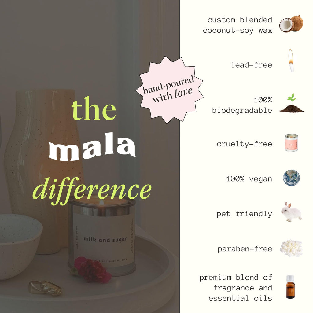 MALA Milk & Sugar Cinnamon & Vanilla Candle – Vegan Soy, 45-Hour Burn