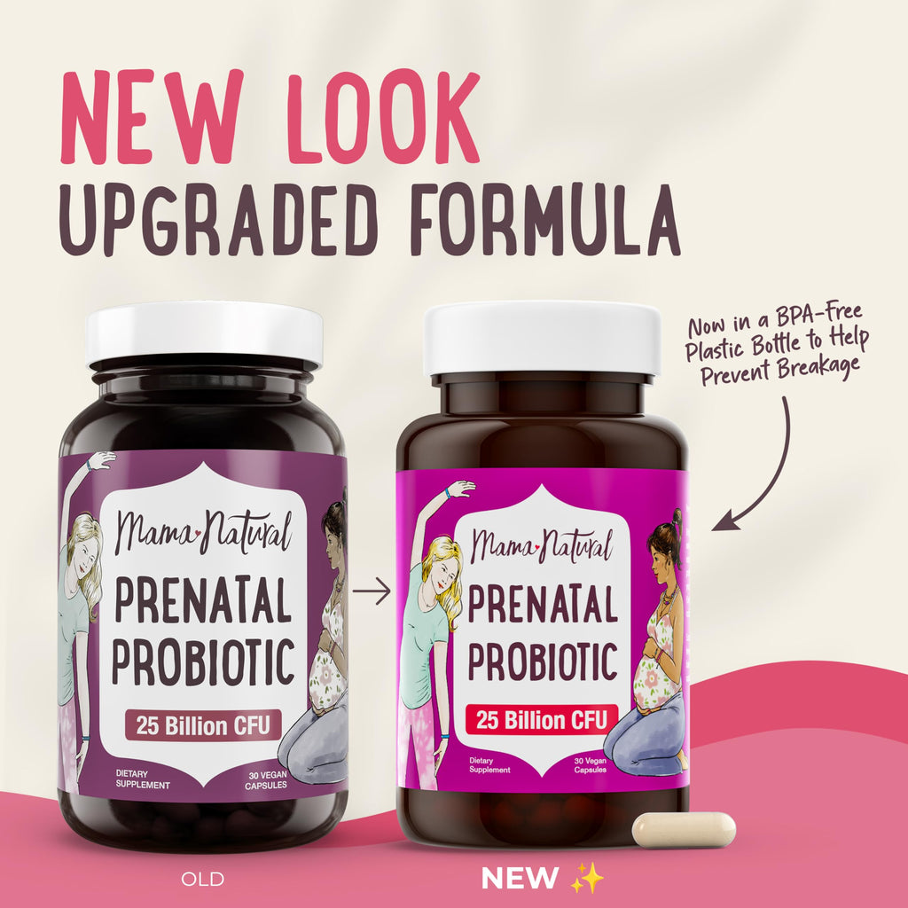 Mama Natural Prenatal Probiotics for Women – 25B CFU, 12 Strains
