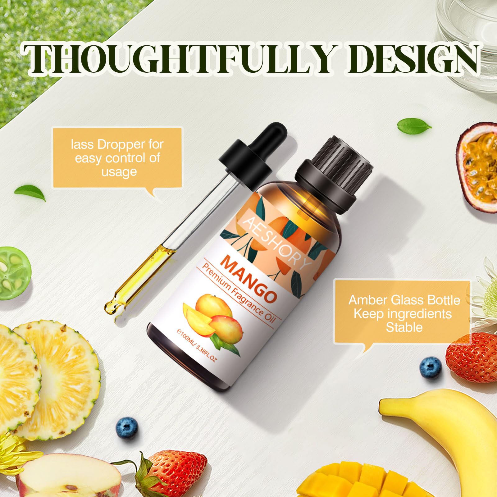 Mango Fragrance Oil 100ml – Aromatherapy Essential Oil for Diffusers, Massage, Soap & Candles