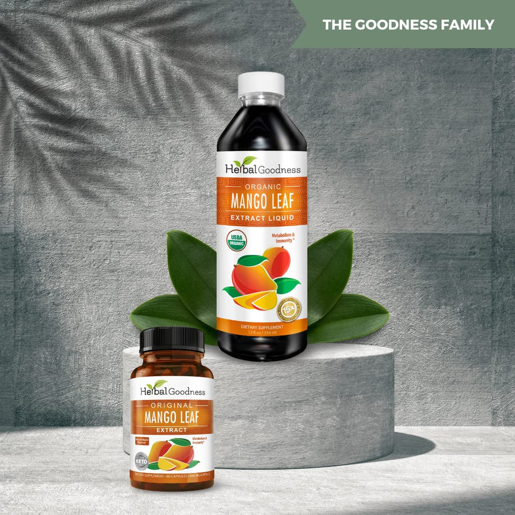 Mango Leaf Extract Liquid Organic - African Mango - Gut, Immunity, Digestive Support, General Wellness - Natural Supplements -12oz btl - Herbal Goodness