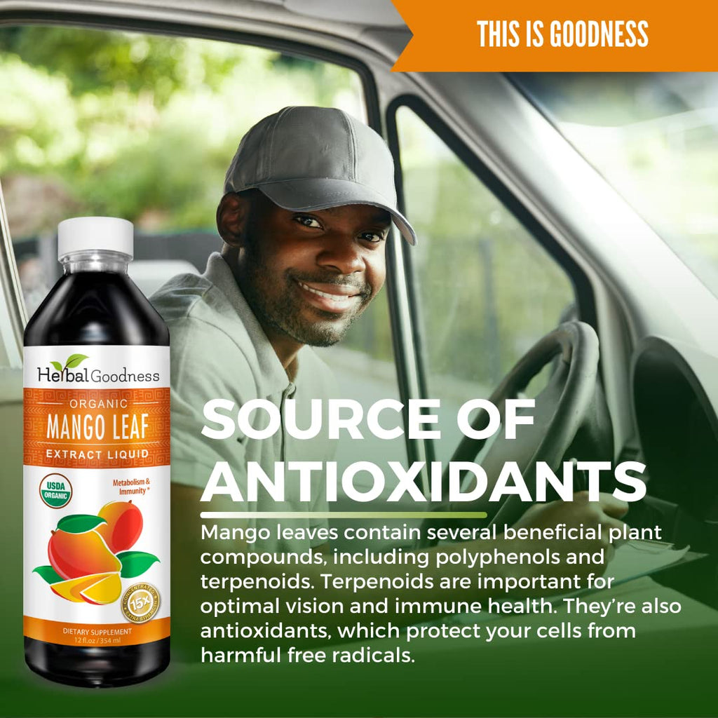 Mango Leaf Extract Liquid Organic - African Mango - Gut, Immunity, Digestive Support, General Wellness - Natural Supplements -12oz btl - Herbal Goodness