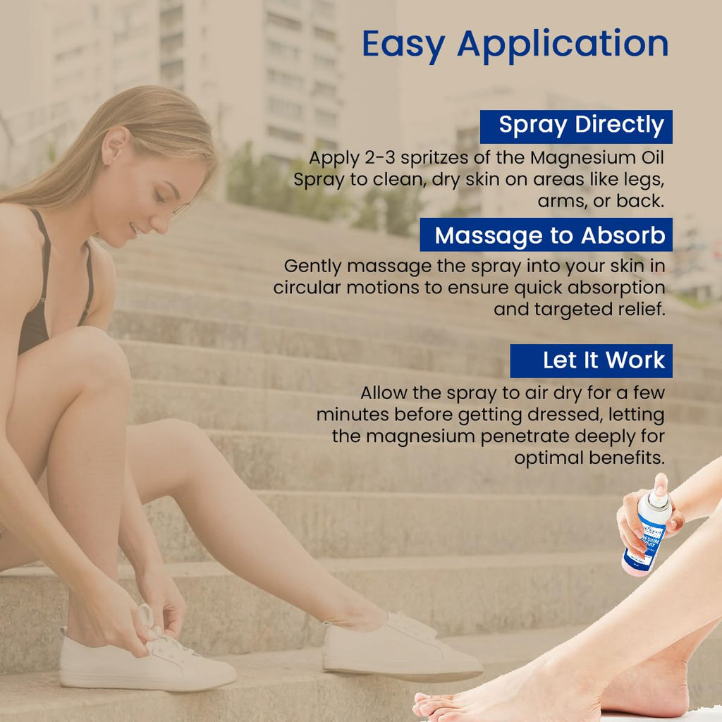 The Mani Pedi Essentials Magnesium Oil Spray – Quick Absorbing Topical Magnesium for Muscles & Sleep (7 fl oz)