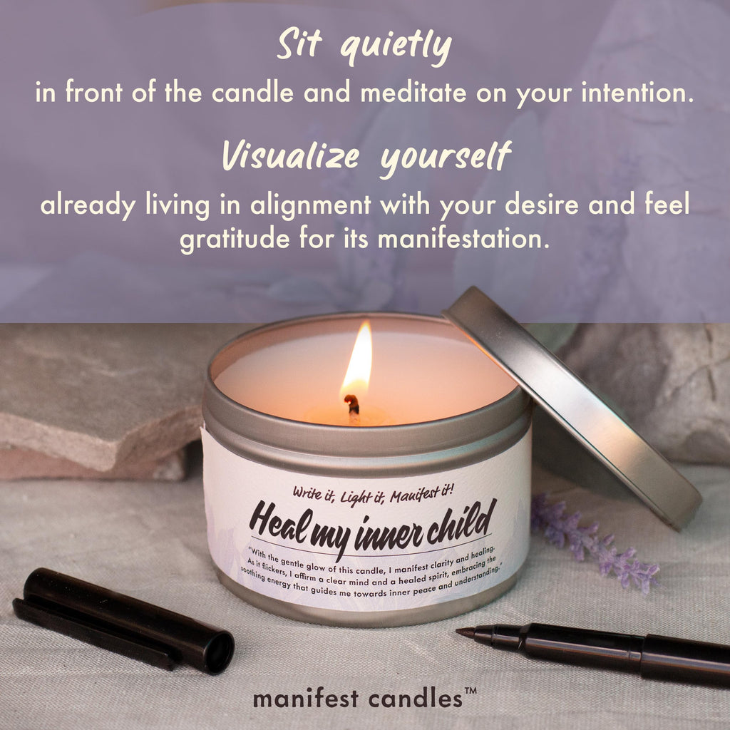Lavender & Sage Healing Candle with Crystals Bracelet | Manifest Candles