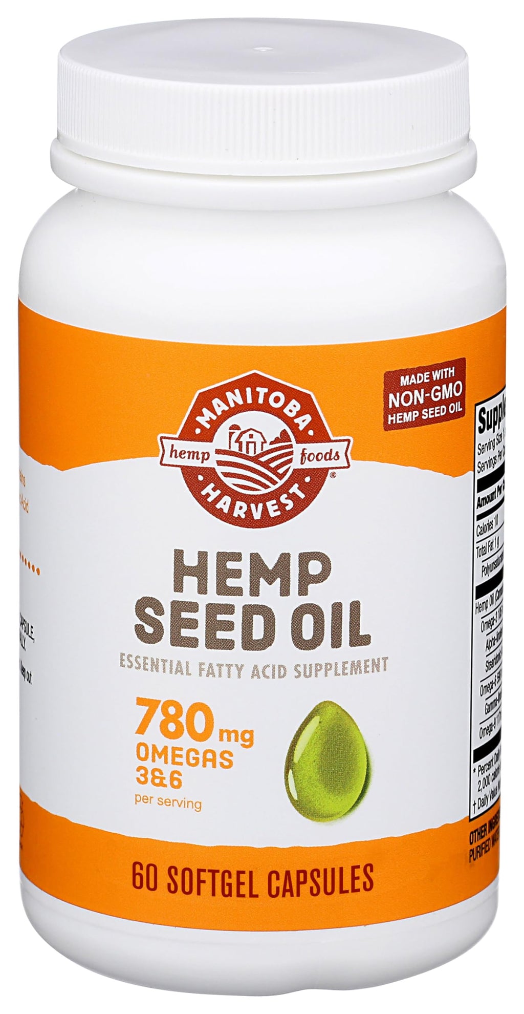 Manitoba Harvest Hemp Seed Oil Softgels – 2,475mg Omegas 3-6-9, 60 Count