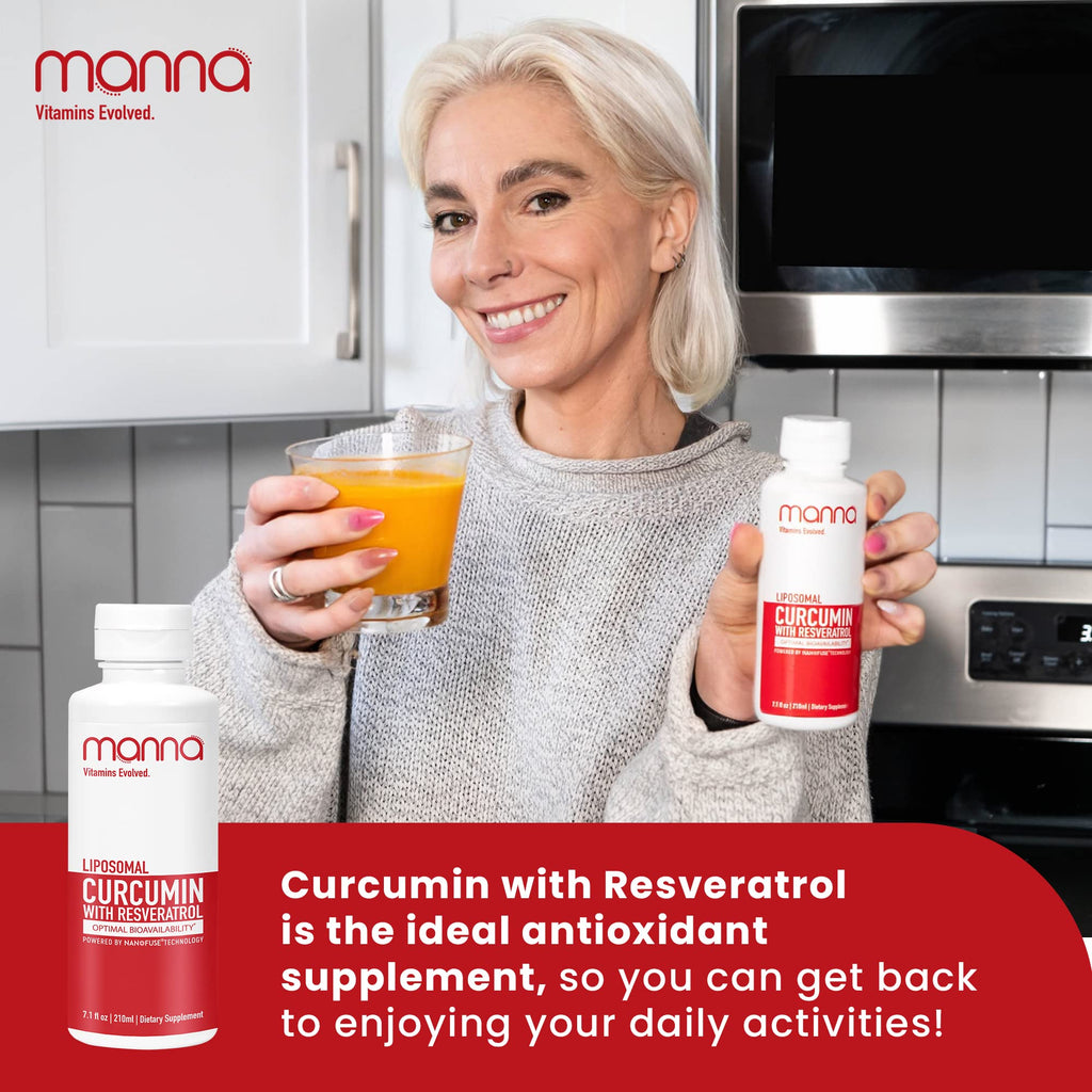 Manna Vitamins Evolved Curcumin with Resveratrol – Liposomal Curcumin Supplements