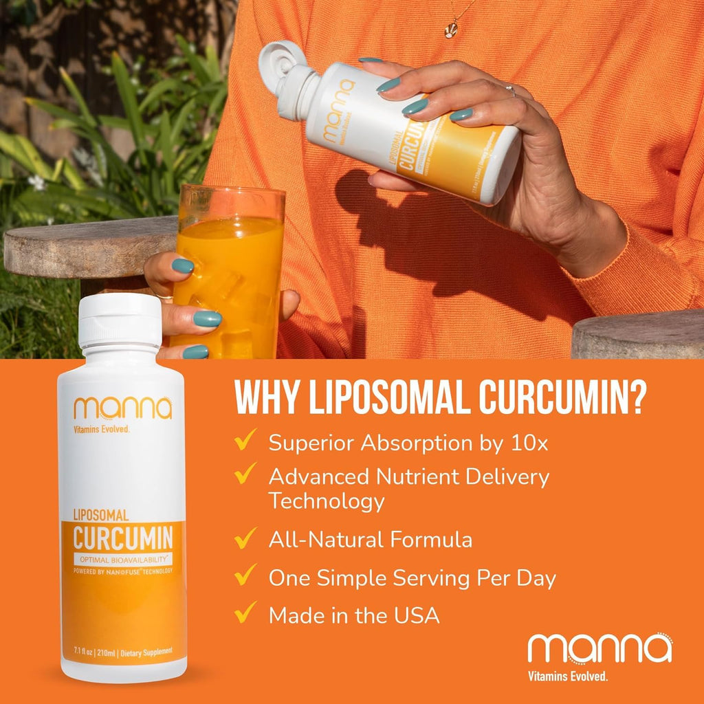 Manna Vitamins Evolved Liposomal Curcumin – 95% Curcuminoids, Advanced Absorption, 3 Pack (Vegan, Non-GMO)
