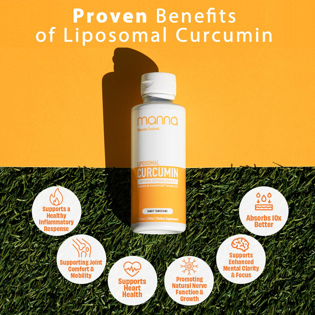 Manna Vitamins Evolved Liposomal Liquid Curcumin for Advanced Absorption – Daily Joint & Immune Health Support (3 Pack) – Vegan, Non-GMO, 95% Curcuminoids