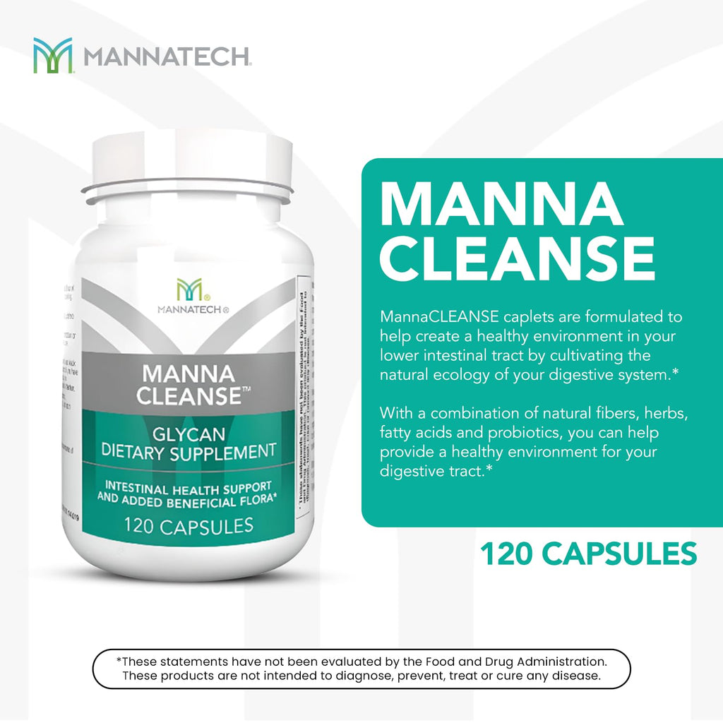 Mannatech Digestive Enzymes & Probiotics - Ambrotose Aloe Vera Power | MannaCleanse 120 Capsules