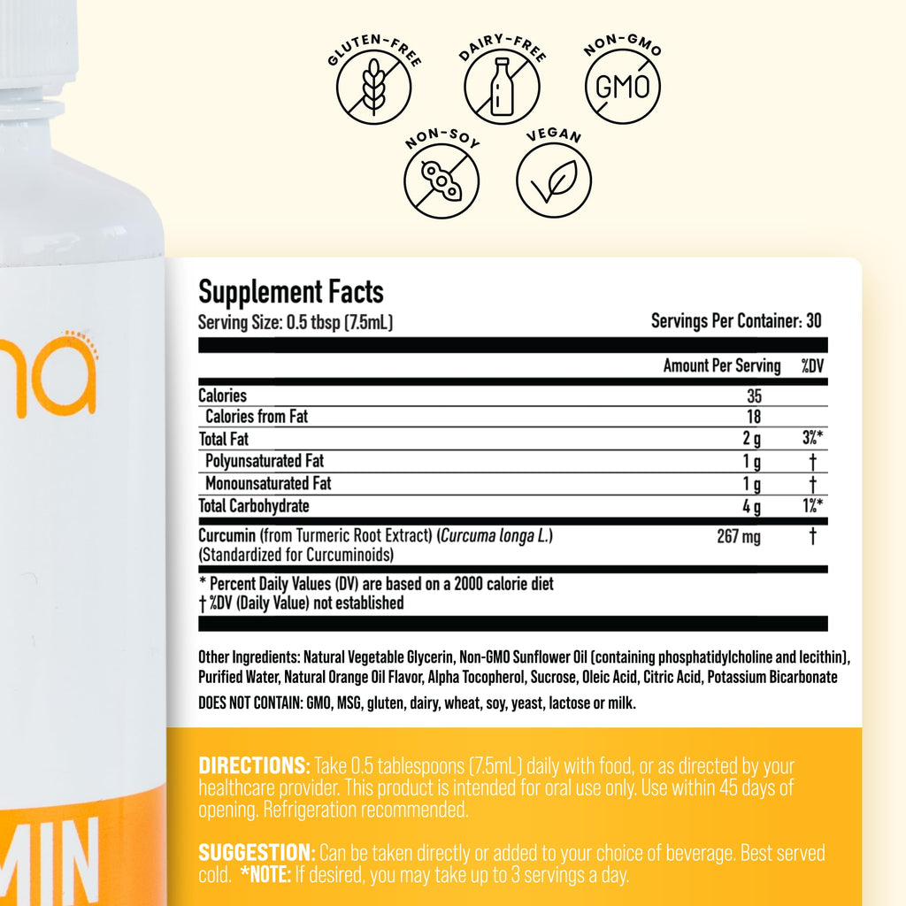 Manna Vitamins Evolved Liposomal Liquid Curcumin for Advanced Absorption – Daily Joint & Immune Health Support (3 Pack) – Vegan, Non-GMO, 95% Curcuminoids