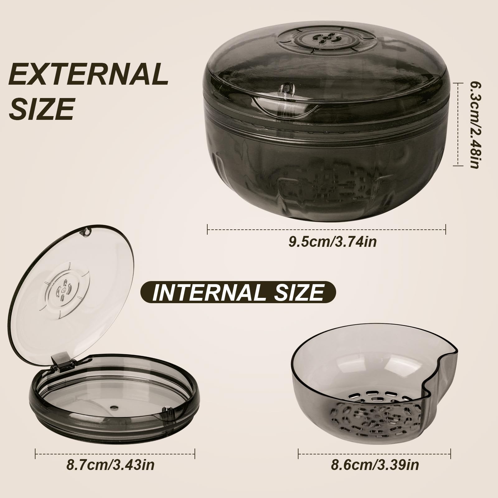 Maoerdental Retainer Cleaner Case – Double Layer No-Leak Denture Cup (Black)