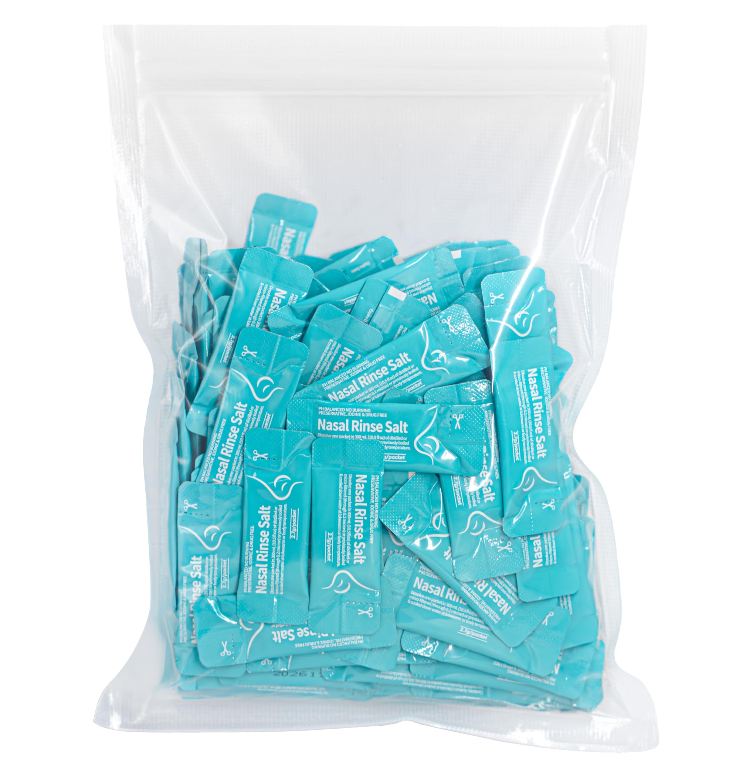 MAOEVER 100 Saline Packets for Nasal Irrigation | Neti Pot Salt Packets (Green, 100)