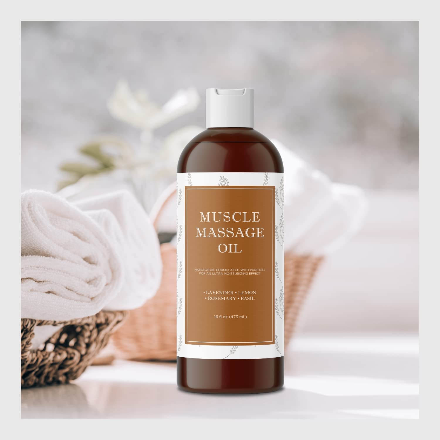 Sore Muscle Massage Oil for Body – Lavender & Rosemary, 16oz | Pro or Home Use
