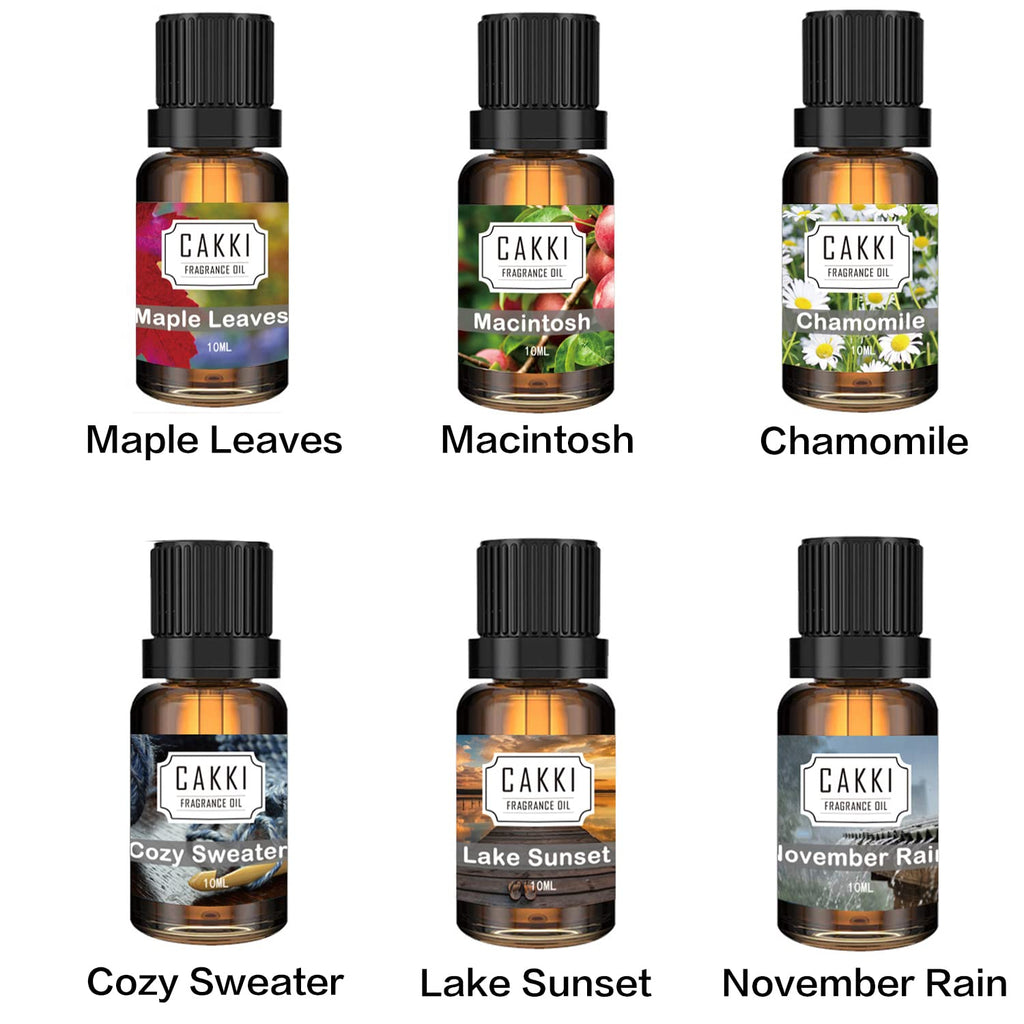 Autumn Essential Oils for Diffusers - CAKKI 6x10ml Fragrance Oils