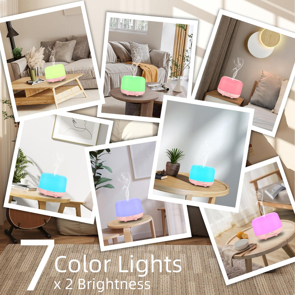 Marchred 300ML Aromatherapy Essential Oil Diffuser with Remote Control – 7 LED Color Changing Light