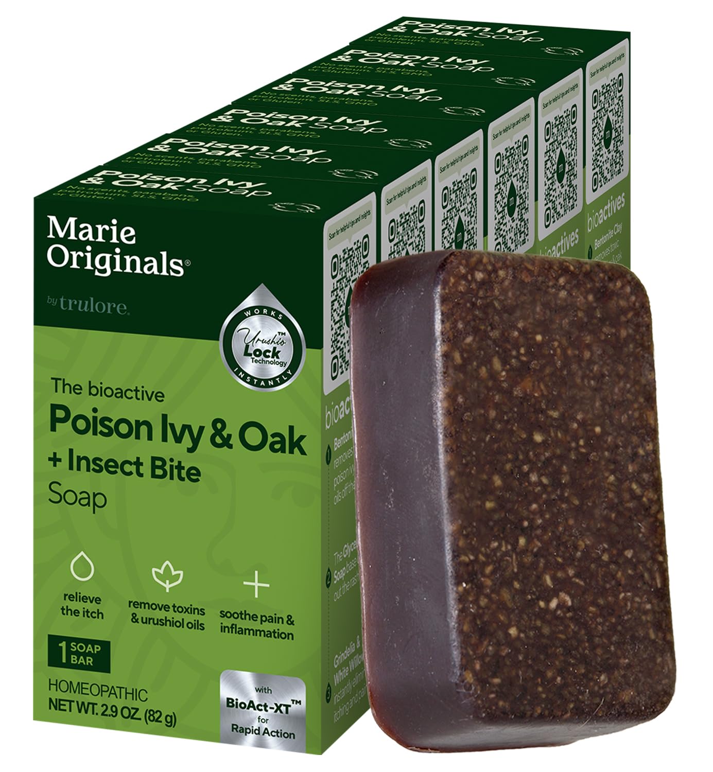 Marie Originals Poison Ivy Soap Bar | All-Natural Anti-Itch Cleanser for Poison Ivy, Oak & Sumac (2.9 oz, 6 bars)