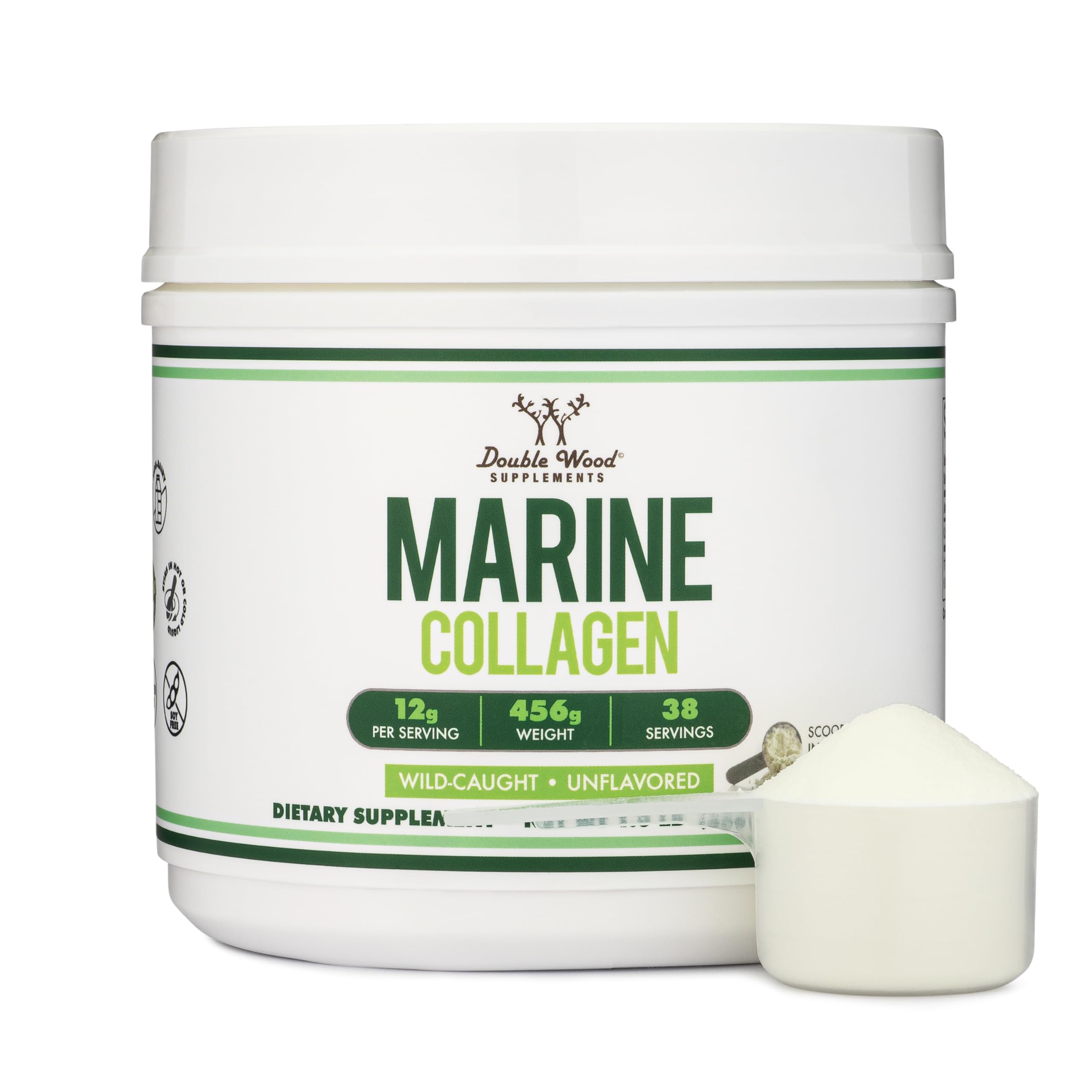 Marine Collagen Powder – Wild-Caught, Unflavored, Micronized (1 lb) | Double Wood