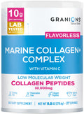 Marine Collagen Powder Unflavored - Type I Hydrolyzed Peptides + Acerola Vitamin C (9.8oz)