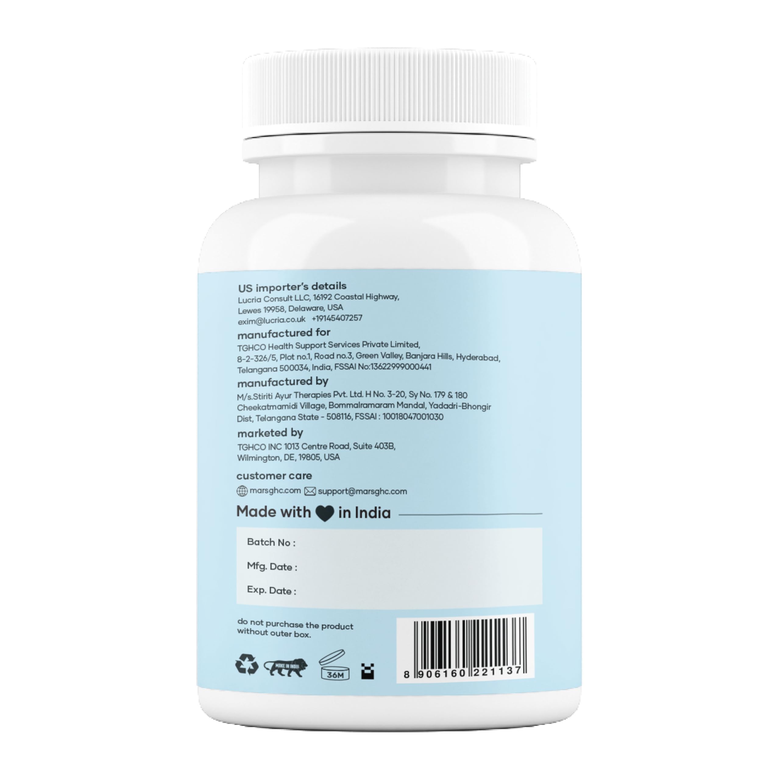 Mars Sea Moss Caps Surge Natural (60N) – 84 Minerals, Black Seed Oil & Vitamin D3 | Pack of 1