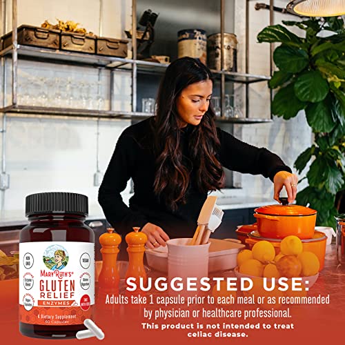 MaryRuth Organics Gluten Enzymes Capsules | Gluten Digestion & Gut Health | Vegan, Gluten Free | 60 Count