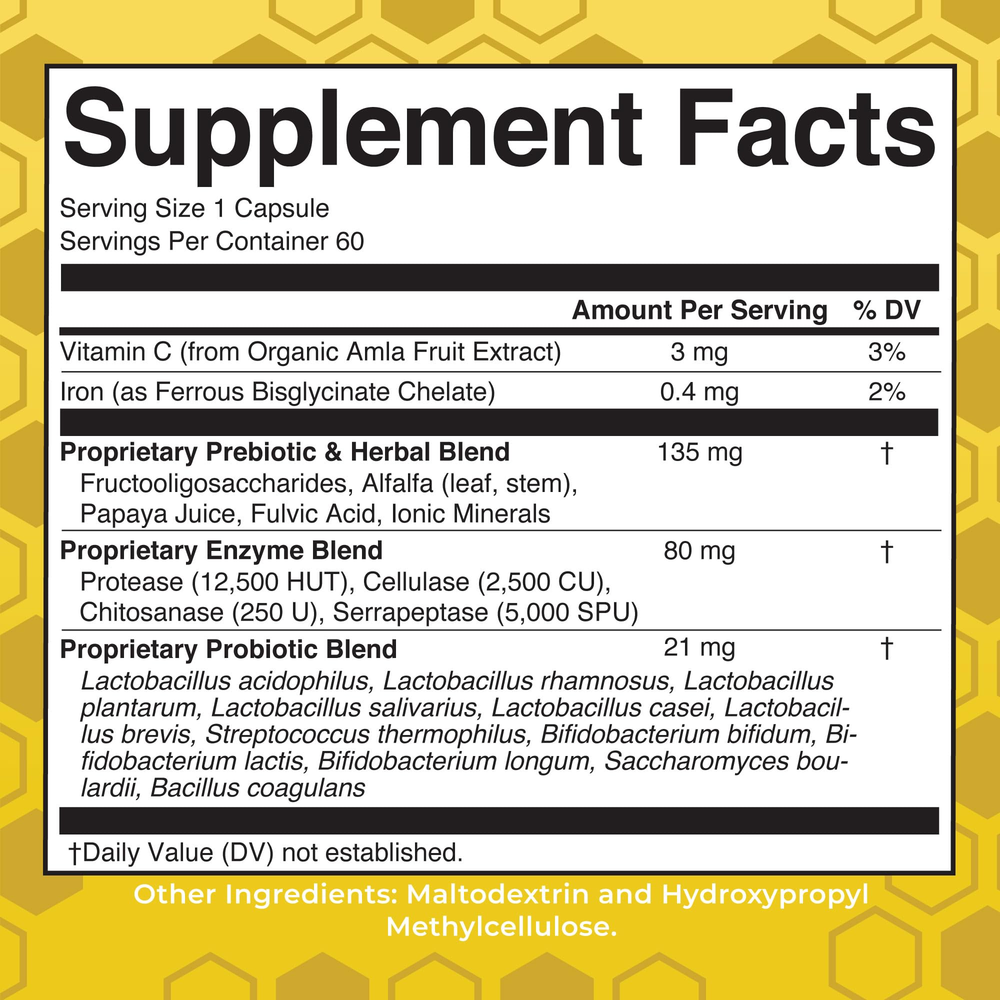MaryRuth Organics Gut Flora Health+ Enzymes | 60 Capsules | Probiotic Digestive Enzymes