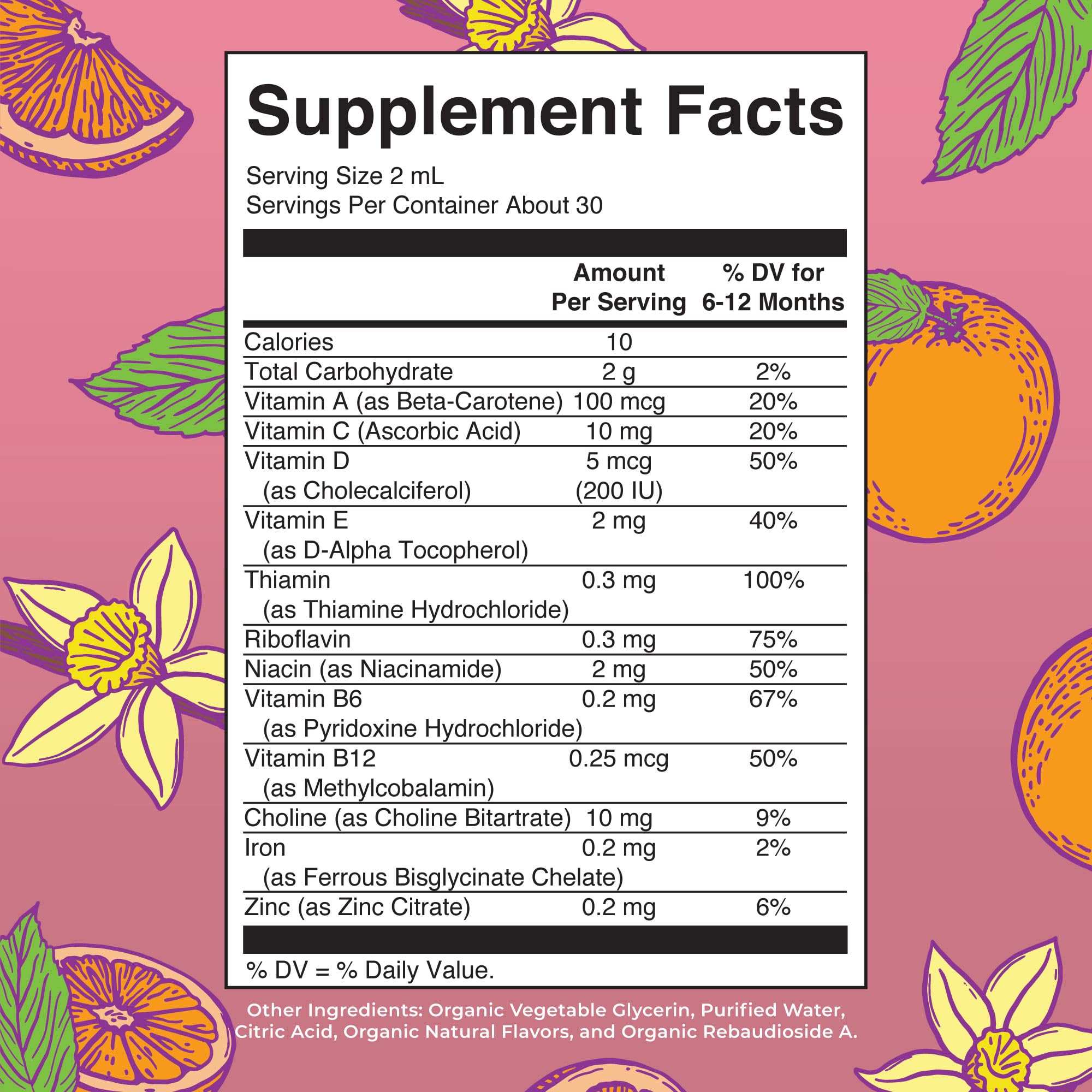 MaryRuth Organics Infant Multivitamin with Iron – USDA Organic Liquid Drops (6-12 Months) | 2 Fl Oz