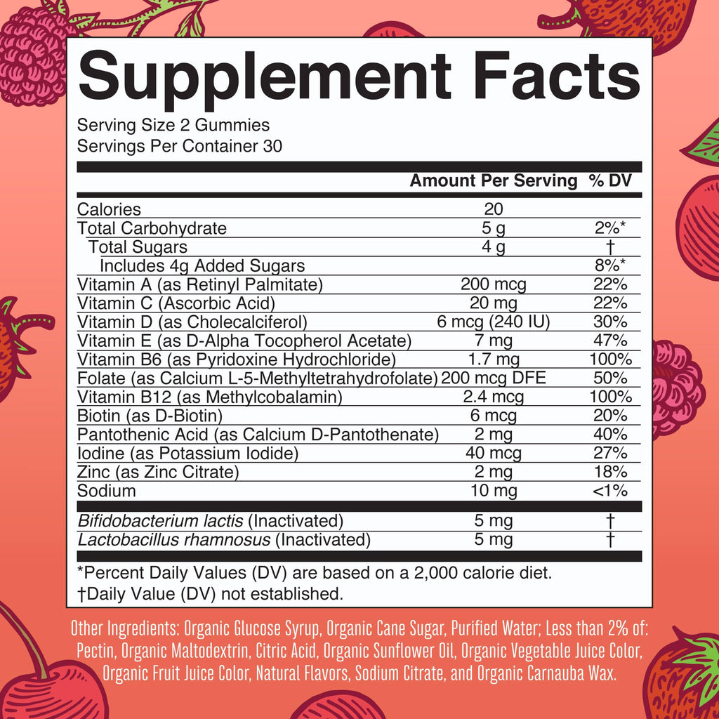 MaryRuth Organics Kids Vitamins – USDA Organic Multivitamin Gummies with Postbiotics (Ages 4+) | Vegan, Non-GMO | 60 Count