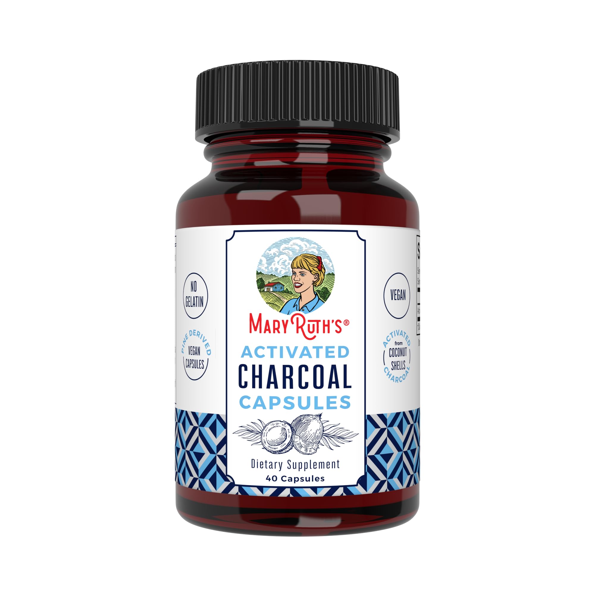 MaryRuth Organics Activated Charcoal Capsules – Vegan, Non-GMO, Gluten Free (40 Count)