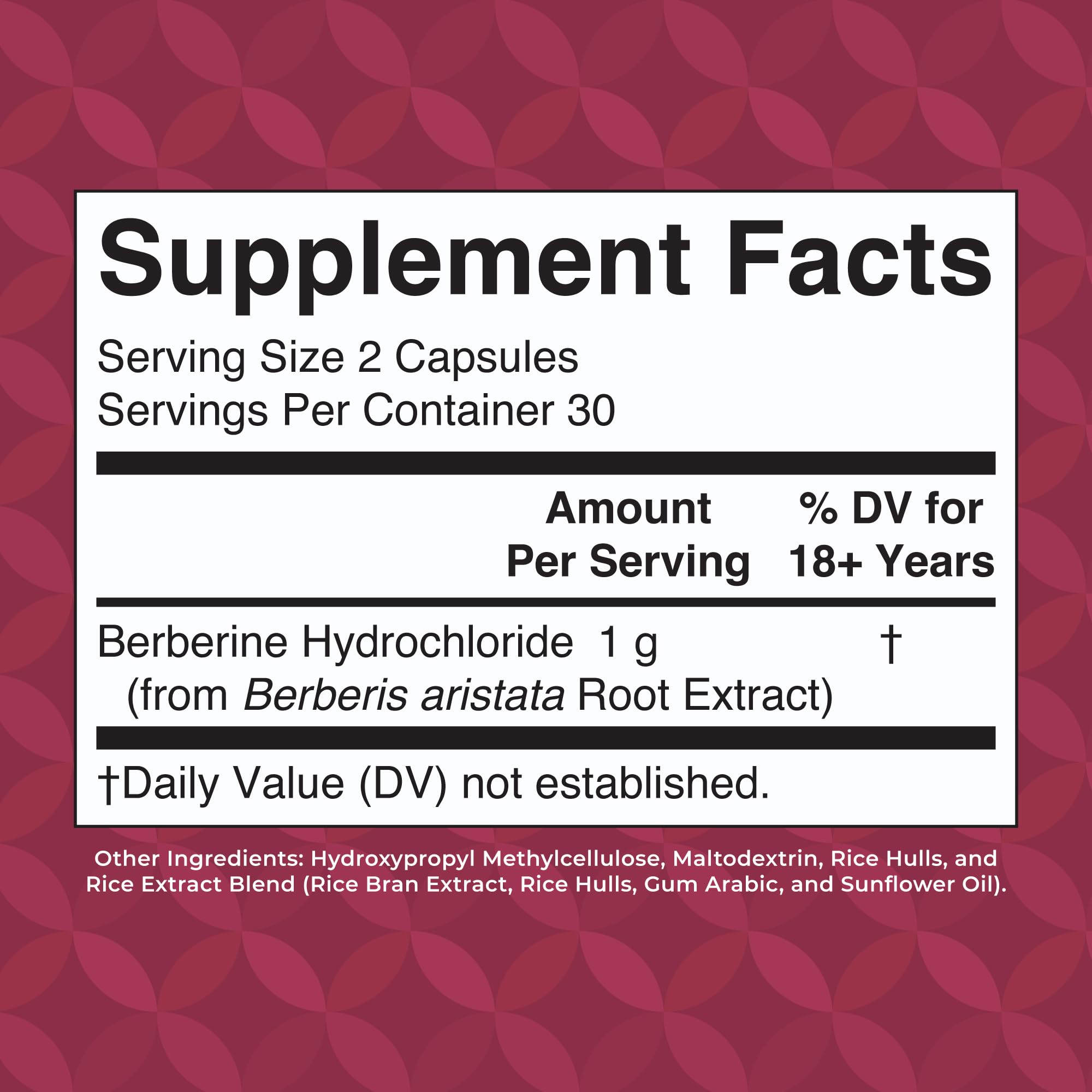 MaryRuth Organics Berberine 1000 mg – 30 Servings | Vegan Capsules