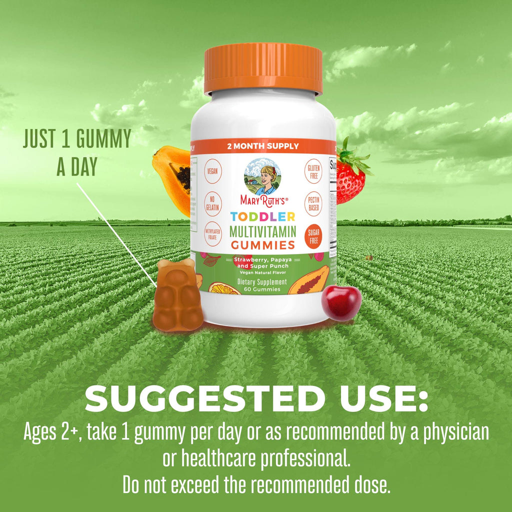 MaryRuth Organics Toddler Multivitamin Gummies – Sugar Free, Vegan, 60 Count