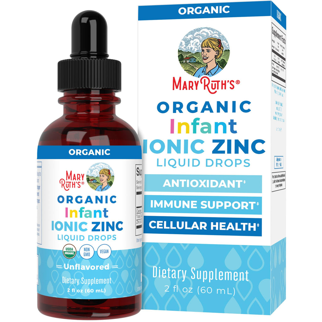 MaryRuth Organics Infant Ionic Zinc Drops – Zinc Sulfate for Immune Support | 6-12 Months | 2 fl oz