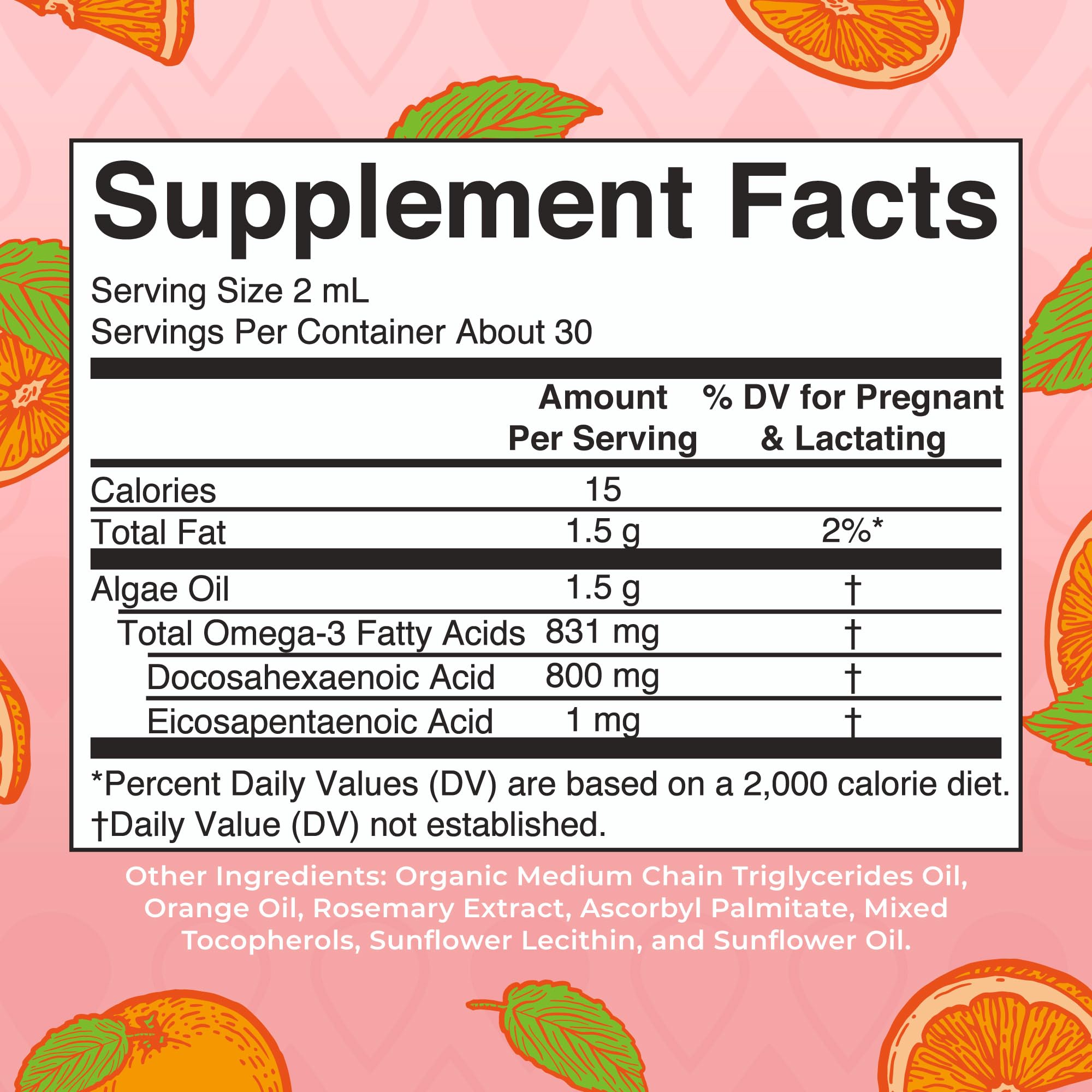 MaryRuth Organics Prenatal & Postnatal Omega-3 Liquid Drops - 800 mg DHA per Serving | 2 oz