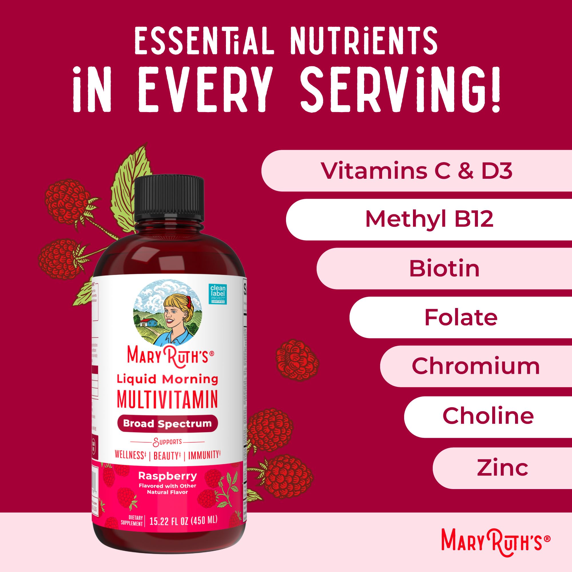 MaryRuth Organics Liquid Multivitamin – Women, Men & Kids | Vegan, Non-GMO, Gluten Free