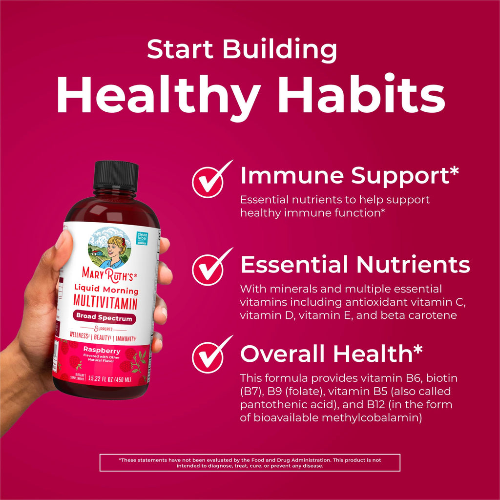 MaryRuth Organics Liquid Multivitamin – Women, Men & Kids | Vegan, Non-GMO, Gluten Free