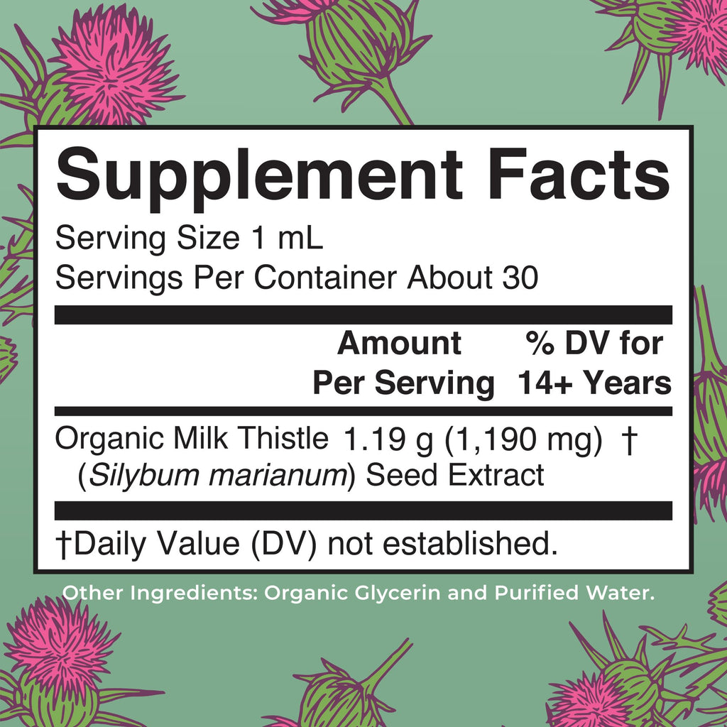 MaryRuth Organics Milk Thistle Seed Drops – 1 oz, 1,190 mg | Organic, Alcohol-Free